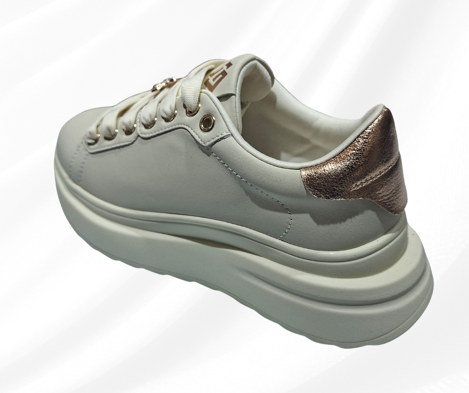 Sneaker bassa donna con lacci 1045 beige