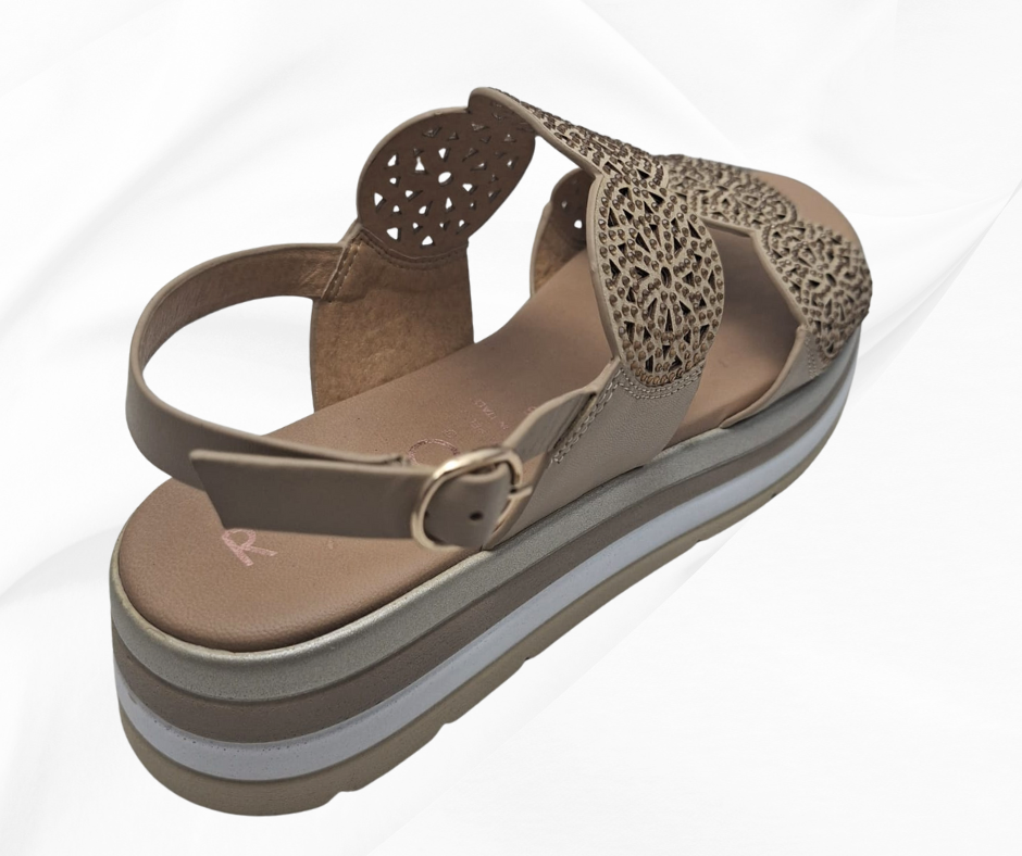 REPO 11277 BEIGE sandalo comodo donna con cinturino