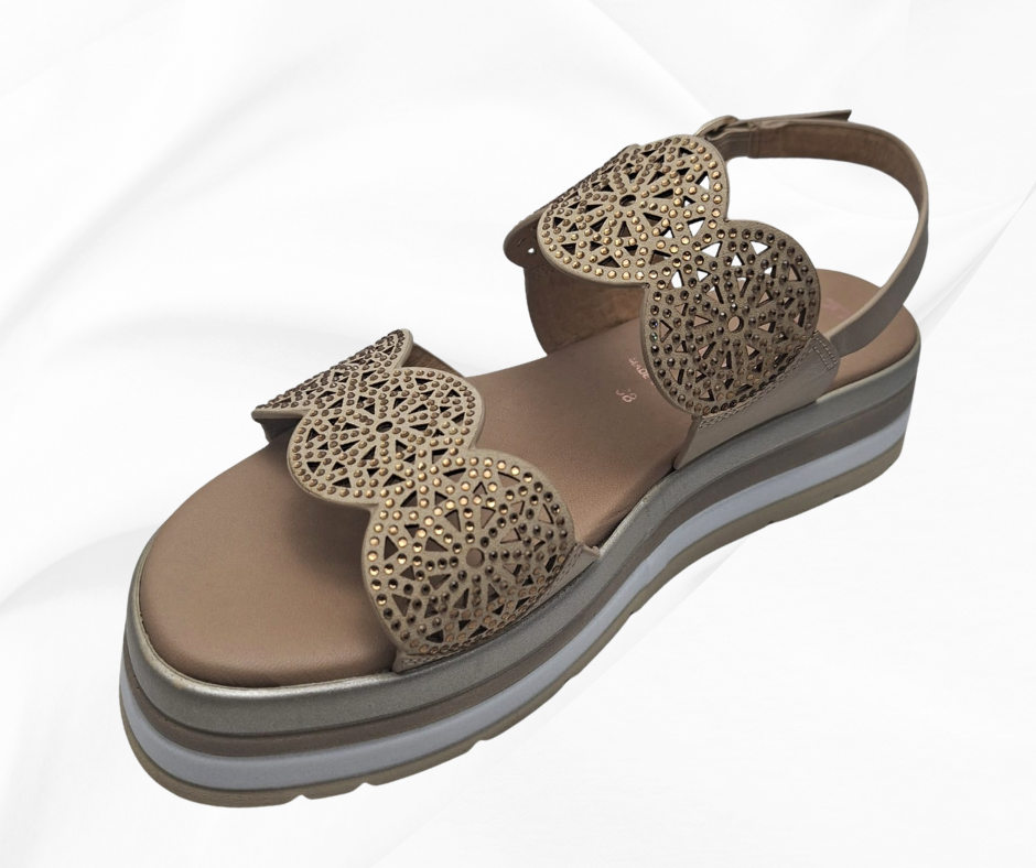 REPO 11277 BEIGE sandalo comodo donna con cinturino