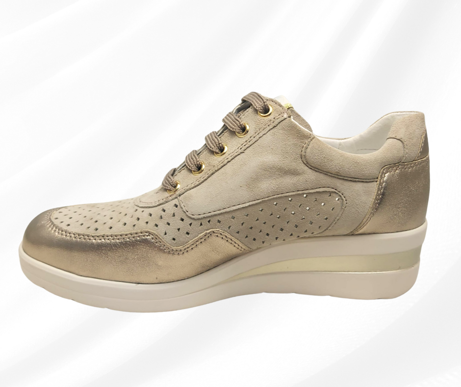 CINZIA SOFT 121458 SABBIA scarpa comoda donna con lacci e lampo