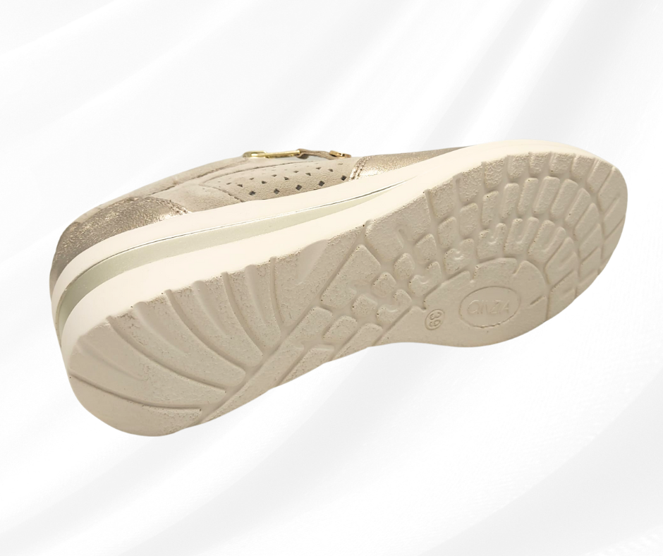 CINZIA SOFT 121458 SABBIA scarpa comoda donna con lacci e lampo