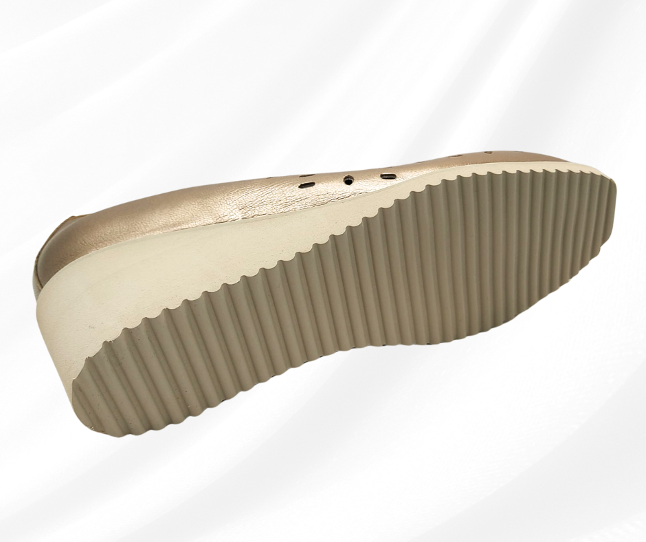Anastasio 1244 taupe scarpa comoda donna con zeppa predisposta per plantari