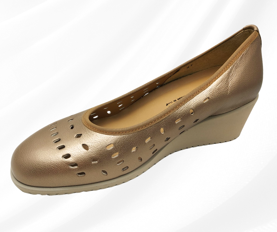 Anastasio 1244 taupe scarpa comoda donna con zeppa predisposta per plantari
