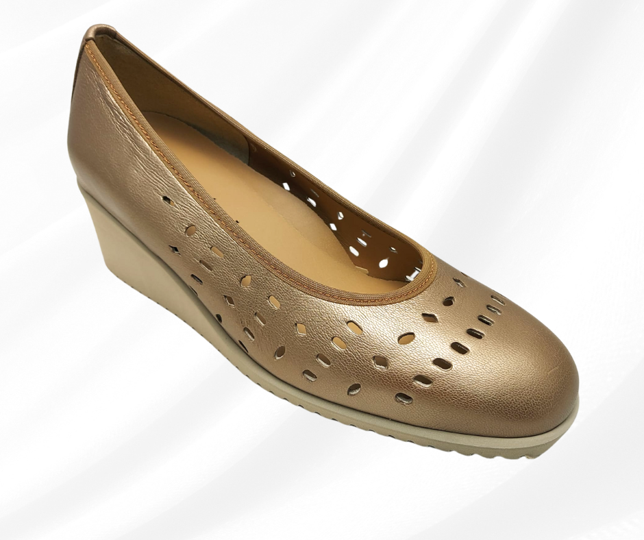 Anastasio 1244 taupe scarpa comoda donna con zeppa predisposta per plantari