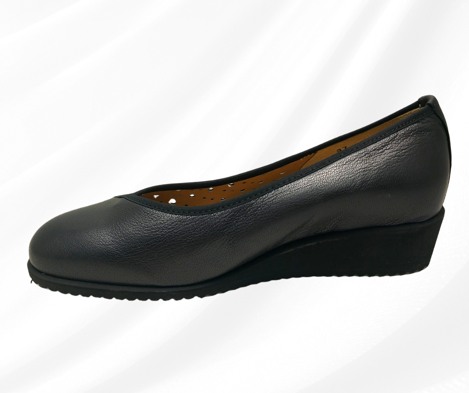 Anastasio 1319 nero scarpa comoda donna con zeppa predisposta per plantari