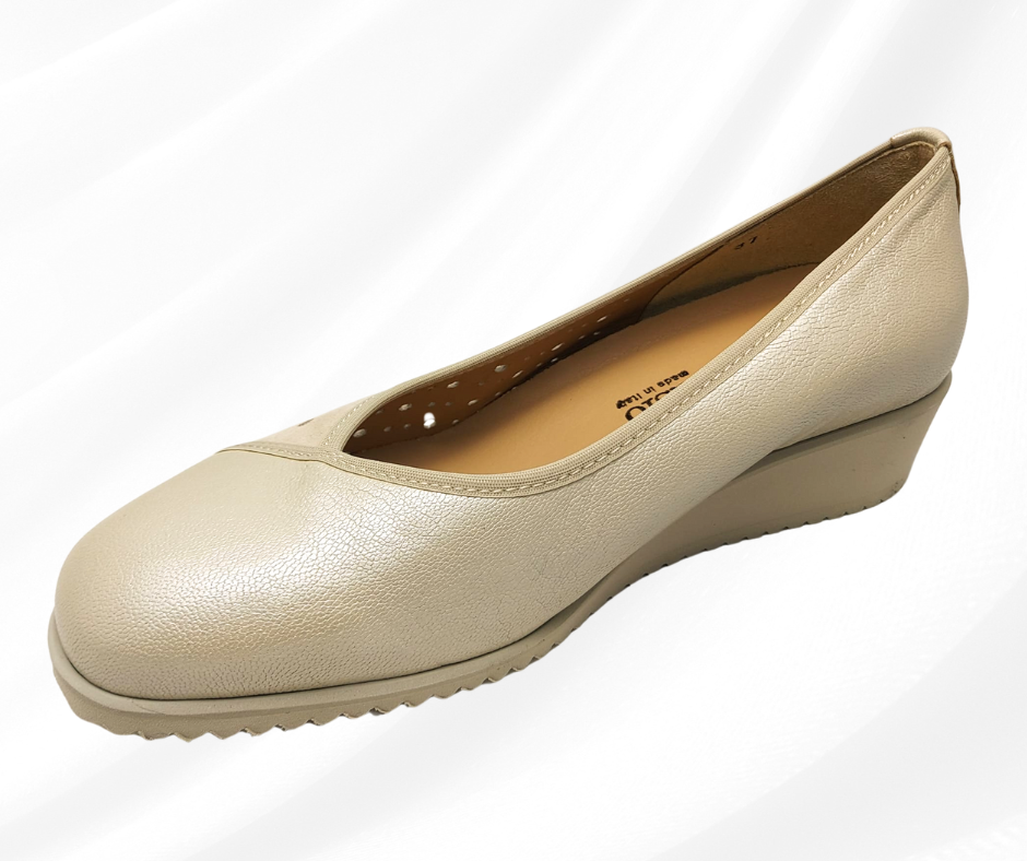 Anastasio 1319 sand scarpa comoda donna con zeppa predisposta per plantari