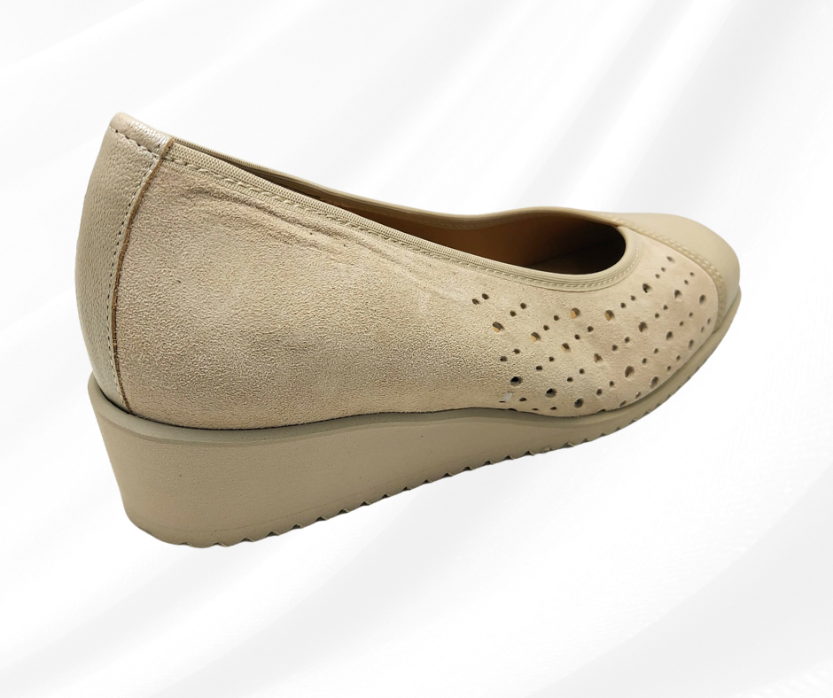Anastasio 1319 sand scarpa comoda donna con zeppa predisposta per plantari