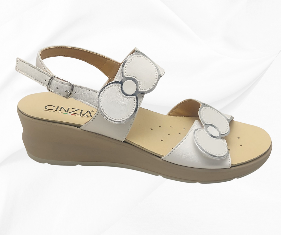 CINZIA SOFT 13637 BIANCO sandalo comoda con doppio stretch