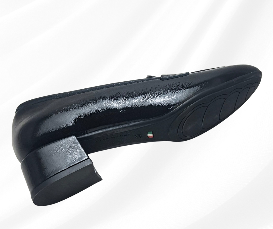 CONFORT 1487 NAPLAK NERO mocassino comodo donna in pelle lucida