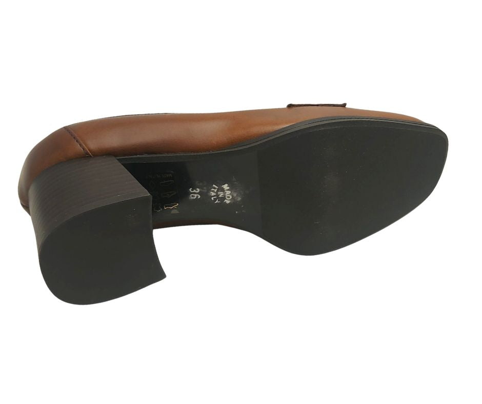 CONFORT 1491 MARRONE mocassino comodo donna con tacco alto 6 cm