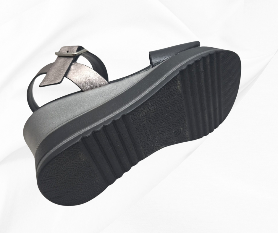 REPO 21215 NERO sandalo comodo donna con zeppa
