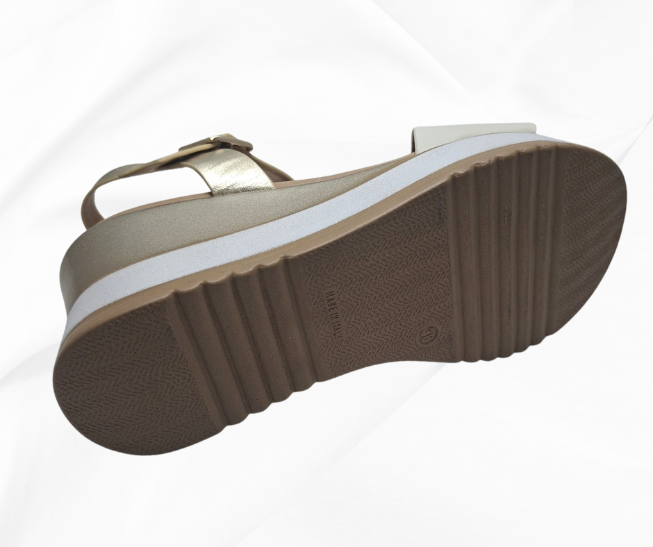 REPO 21215 AVORIO sandalo comodo donna con zeppa