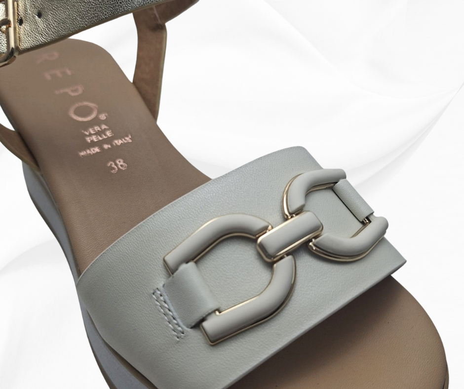 REPO 21215 AVORIO sandalo comodo donna con zeppa