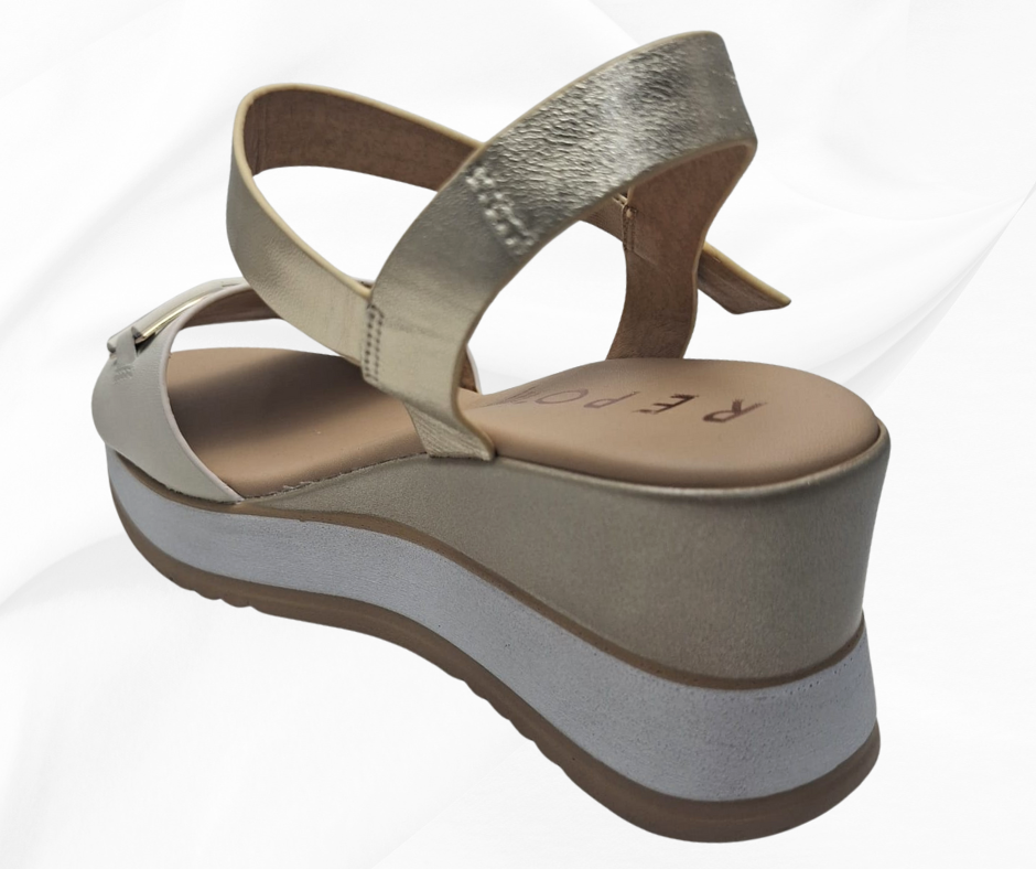 REPO 21215 AVORIO sandalo comodo donna con zeppa