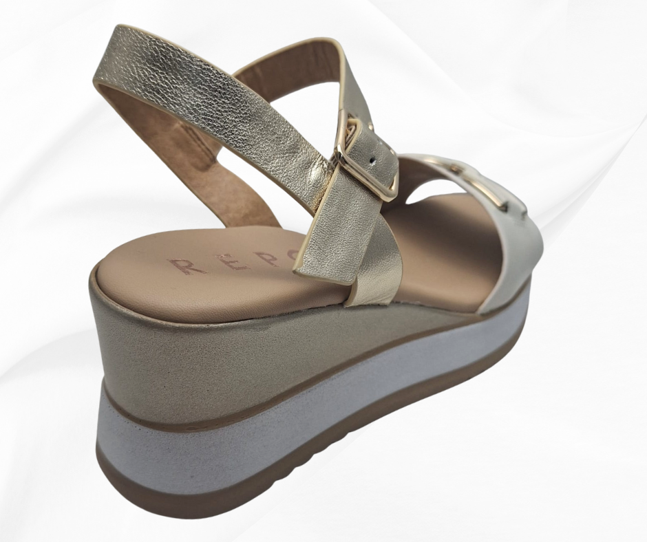 REPO 21215 AVORIO sandalo comodo donna con zeppa