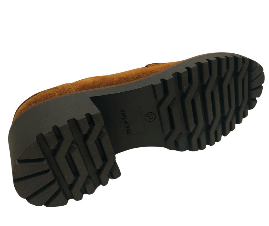 CONFORT 2329 TABACCO scarpa comoda donna accollata in camoscio