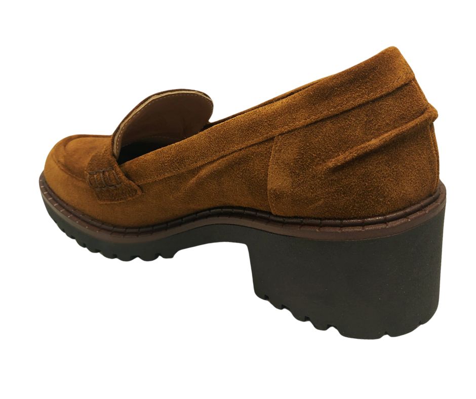 CONFORT 2329 TABACCO scarpa comoda donna accollata in camoscio