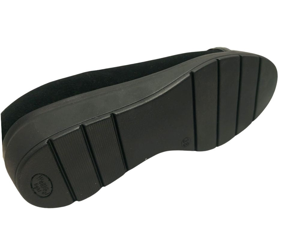 CONFORT 2423 NERO scarpa comoda donna decolte' con zeppa