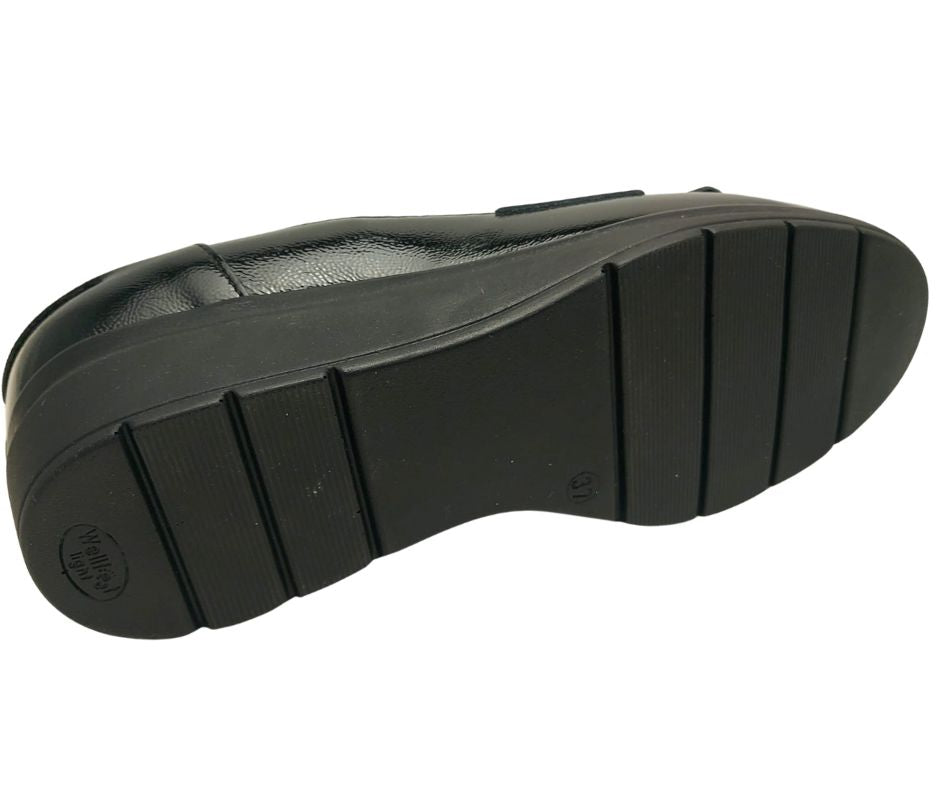 CONFORT 2430 NAPL NERO scarpa comoda donna accollata in pelle lucida