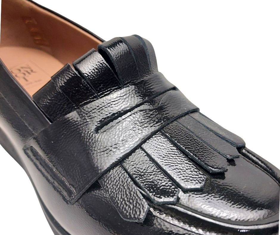 CONFORT 2430 NAPL NERO scarpa comoda donna accollata in pelle lucida