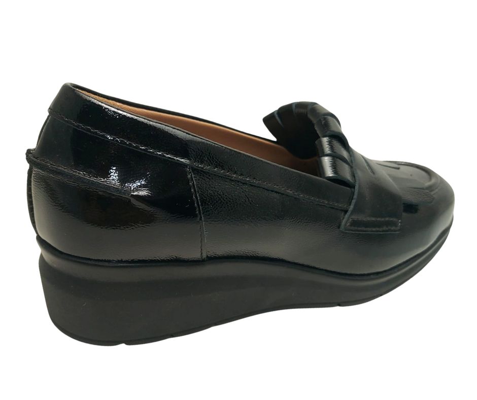 CONFORT 2430 NAPL NERO scarpa comoda donna accollata in pelle lucida