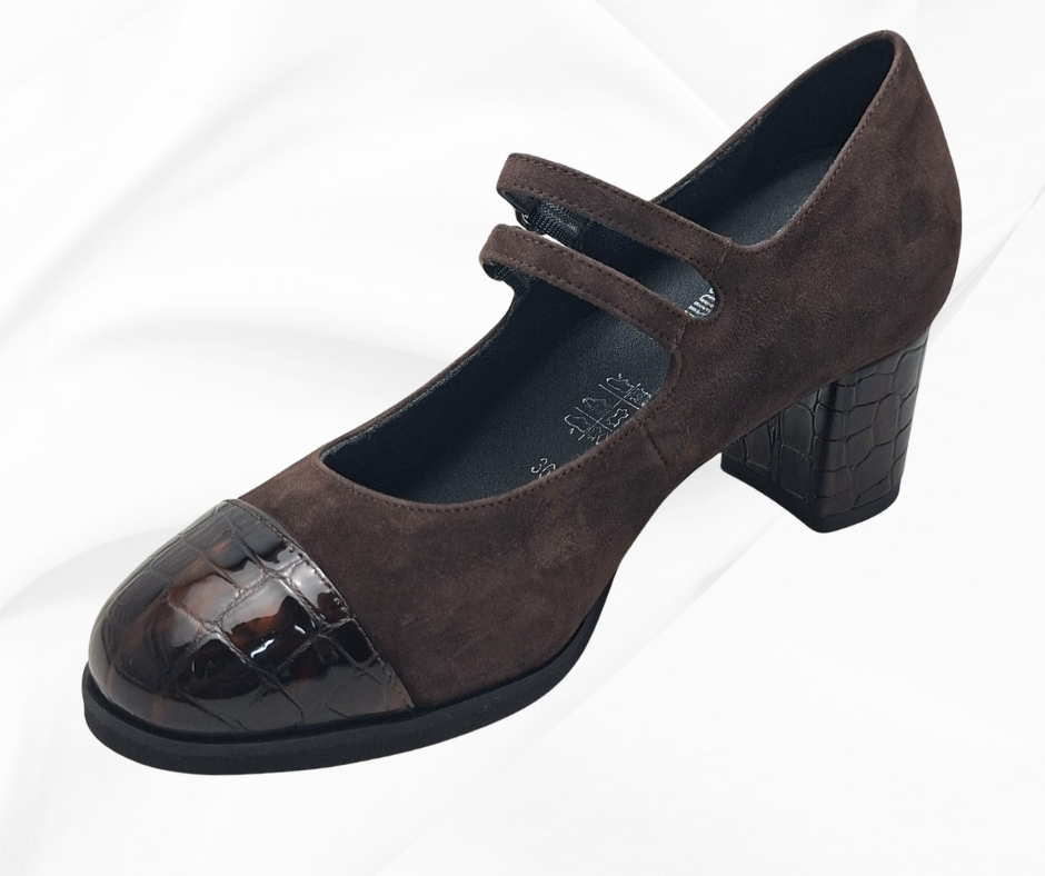 CMC 2466 MORO scarpa molto comoda con tacco e cinturino (Copia)