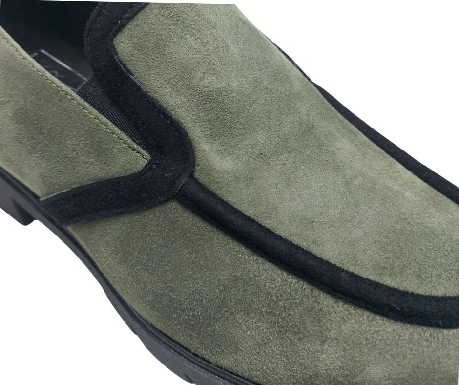 CONFORT 2474 VERDONE scarpa comoda donna accollata in camoscio