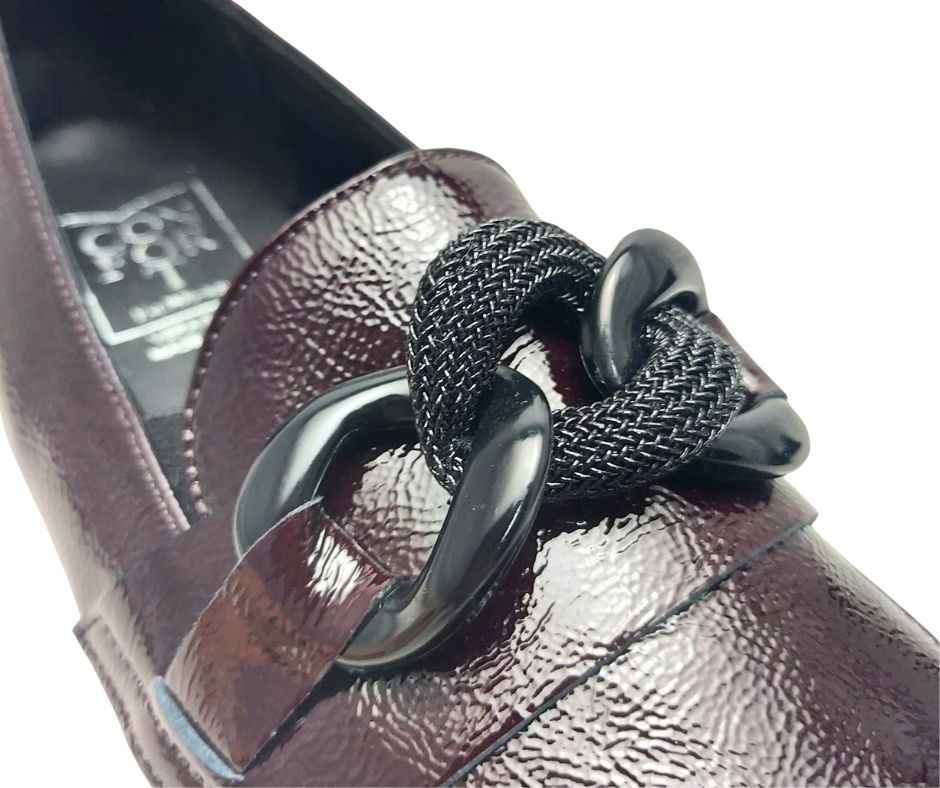 CONFORT 2477 penny scarpa comoda donna accollata in pelle lucida