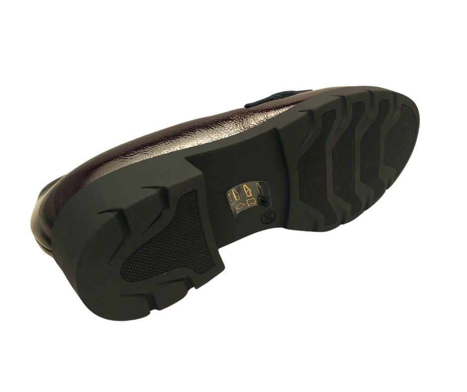 CONFORT 2477 penny scarpa comoda donna accollata in pelle lucida