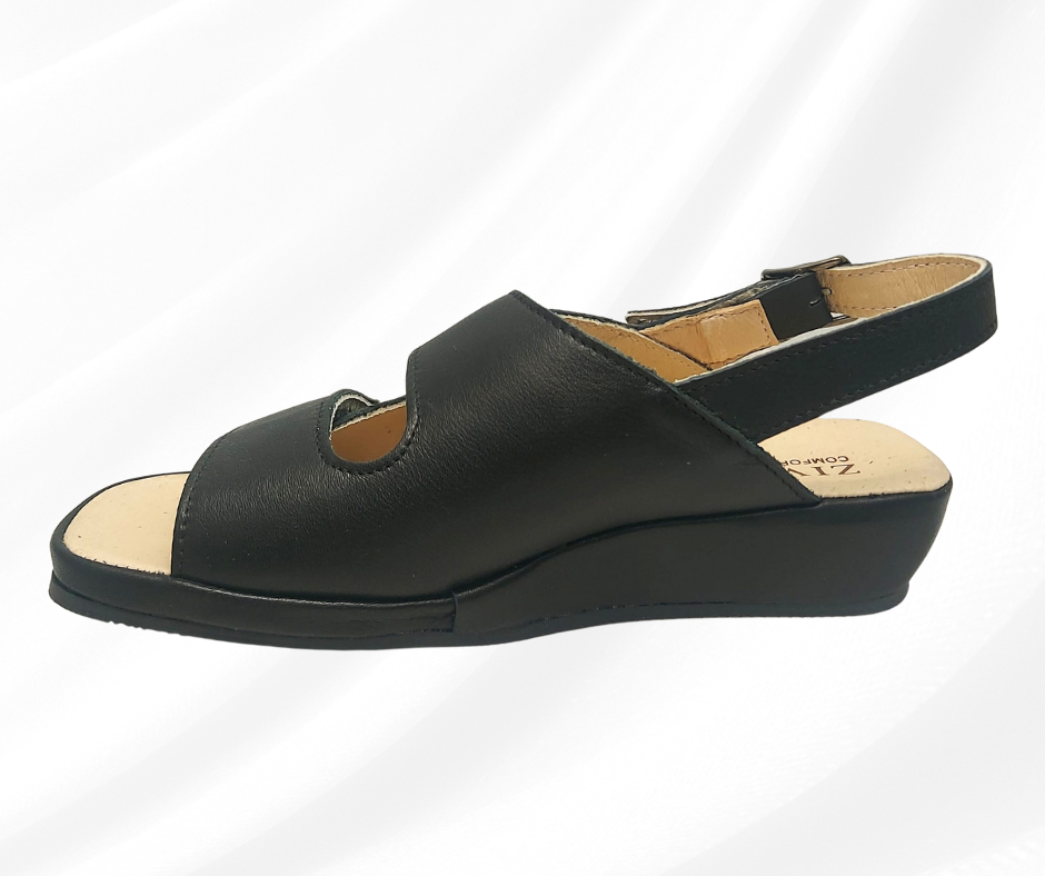 ZIVIANI 3012 NERO sandalo molto comodo anatomico con doppio stretch