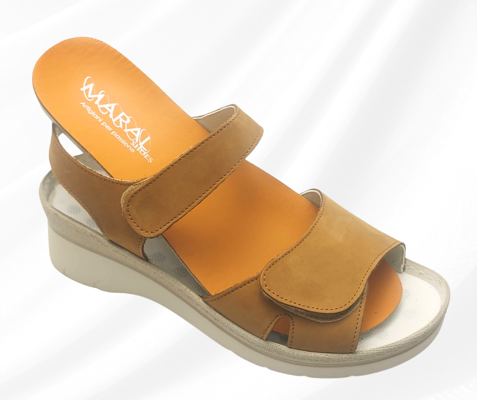MARAL SHOES 360G BRUCIATO sandalo con doppio stretch a pianta larga