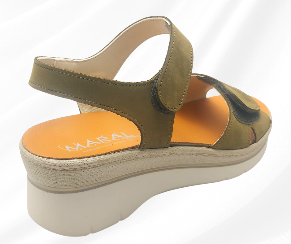 MARAL SHOES 360G MILITARE sandalo con doppio stretch a pianta larga