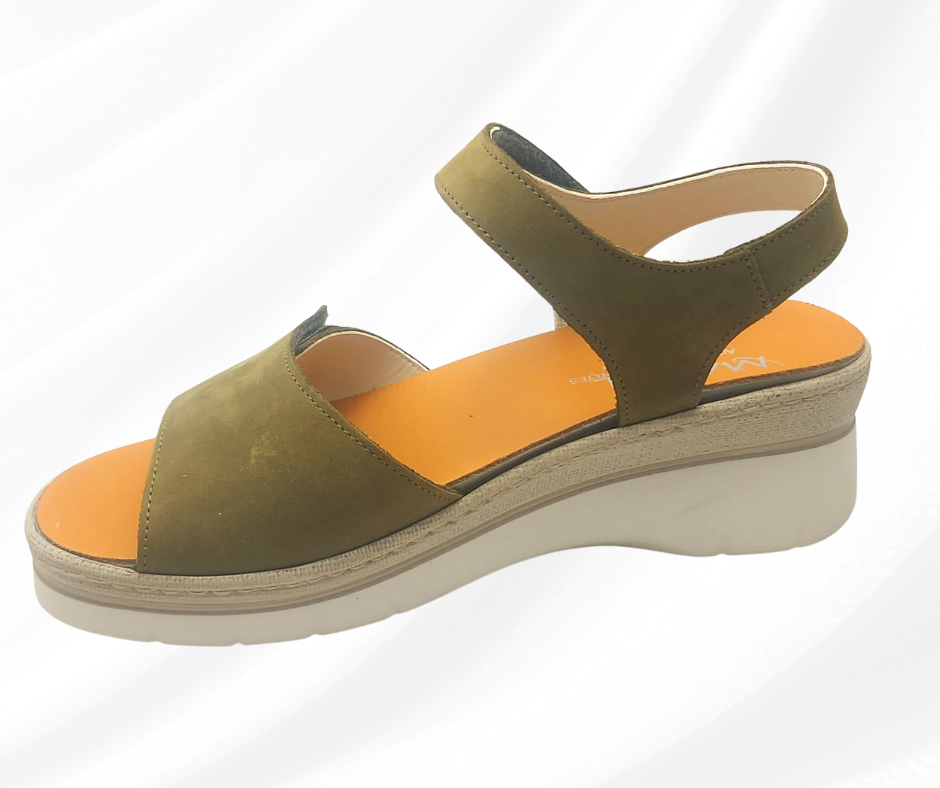 MARAL SHOES 360G MILITARE sandalo con doppio stretch a pianta larga