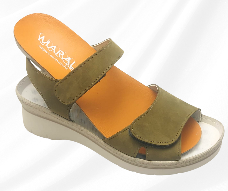 MARAL SHOES 360G MILITARE sandalo con doppio stretch a pianta larga