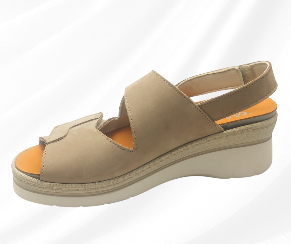 MARAL SHOES 362G CAMMELLO sandalo con doppio stretch a pianta larga