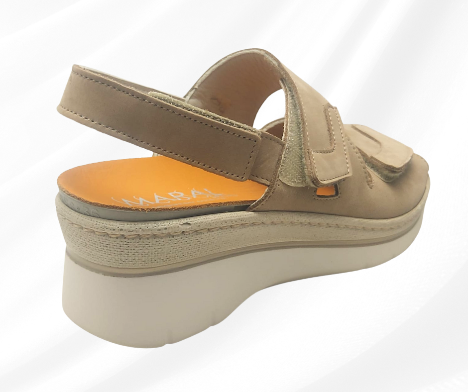 MARAL SHOES 362G CAMMELLO sandalo con doppio stretch a pianta larga