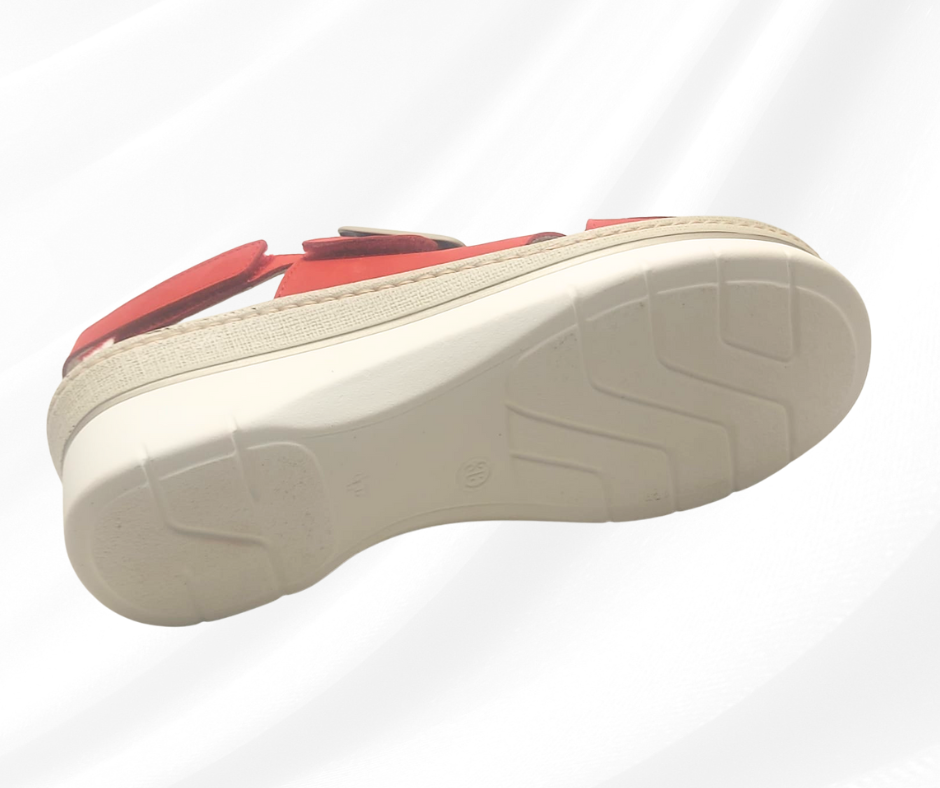 MARAL SHOES 364G ROSSO sandalo con doppio stretch a pianta larga