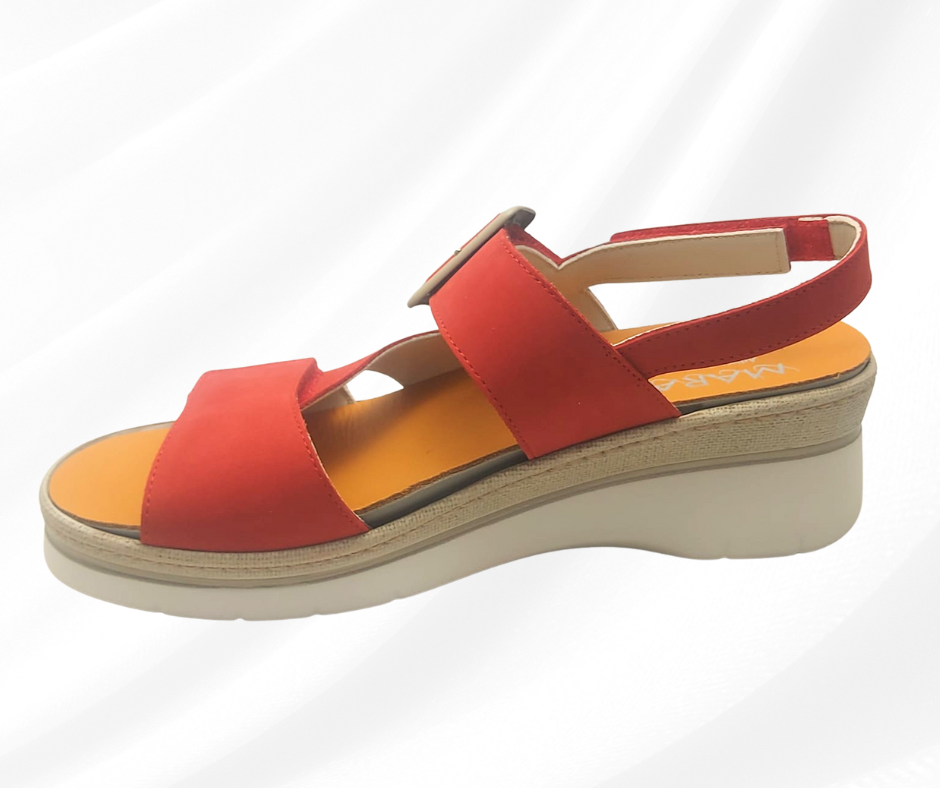 MARAL SHOES 364G ROSSO sandalo con doppio stretch a pianta larga
