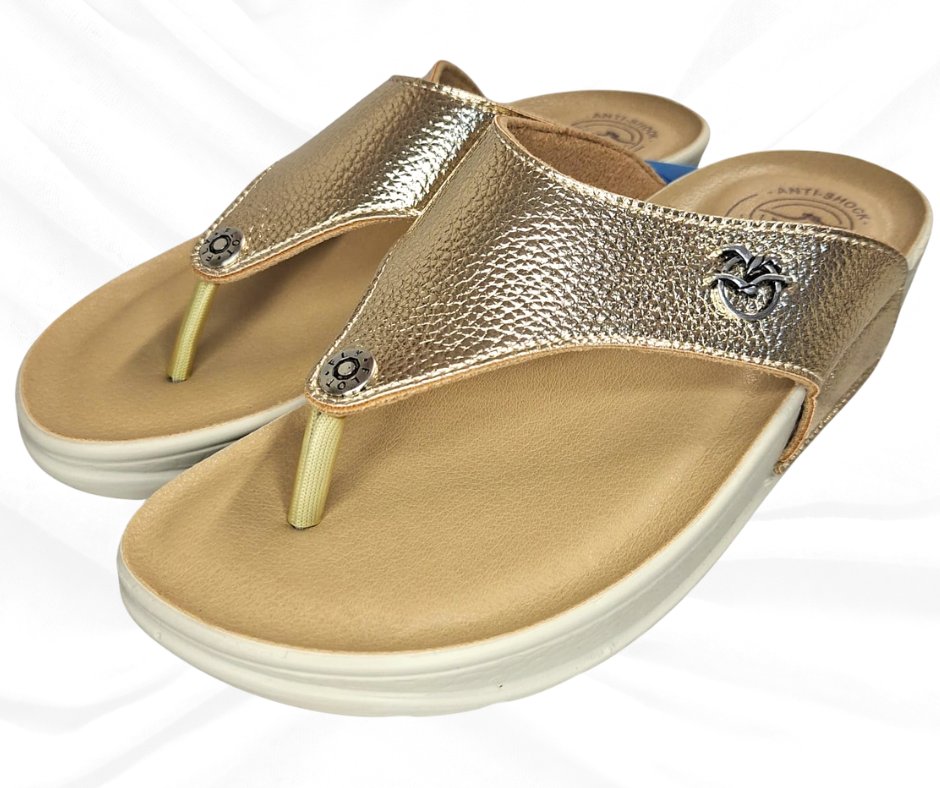 Infradito in pelle colore platino Fly Flot 38 G55 4B