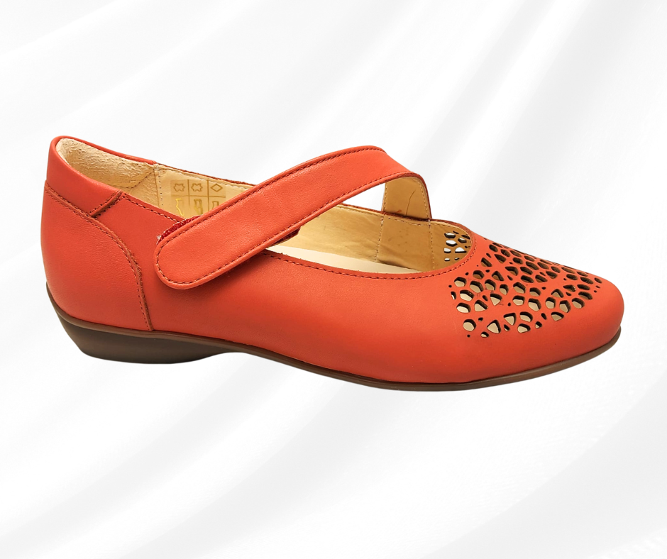 CARIM 4008 ROSSO scarpa molto comoda donna con cinturino predisposta per plantari