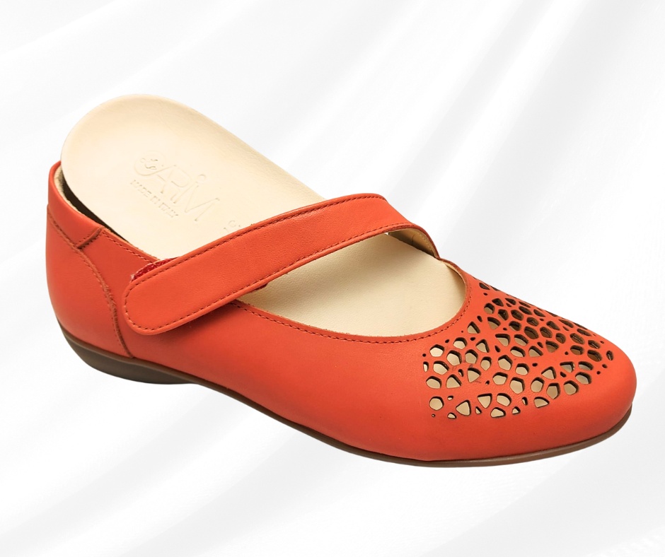CARIM 4008 ROSSO scarpa molto comoda donna con cinturino predisposta per plantari
