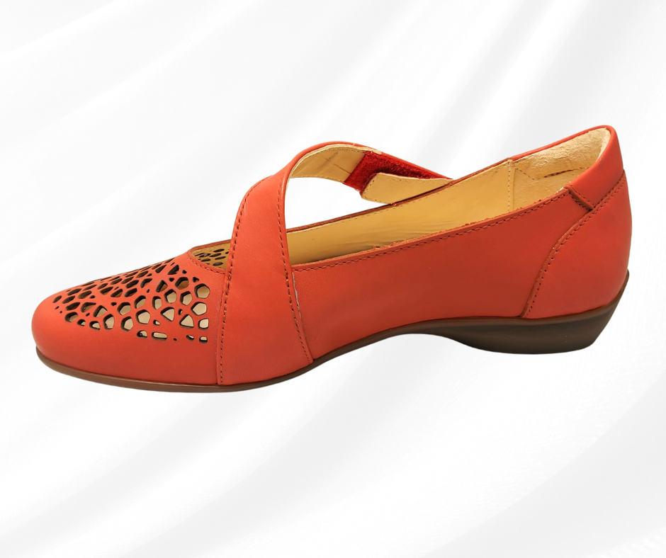 CARIM 4008 ROSSO scarpa molto comoda donna con cinturino predisposta per plantari