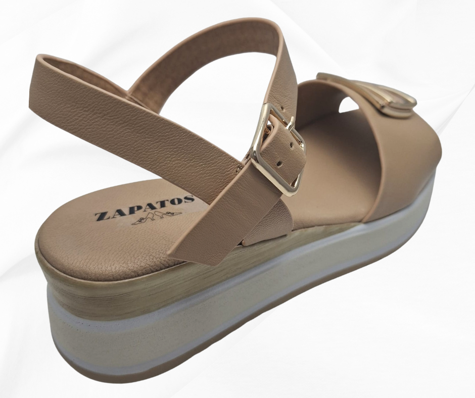 REPO 40291 CAMEL sandalo comodo donna con cinturino con fibbia