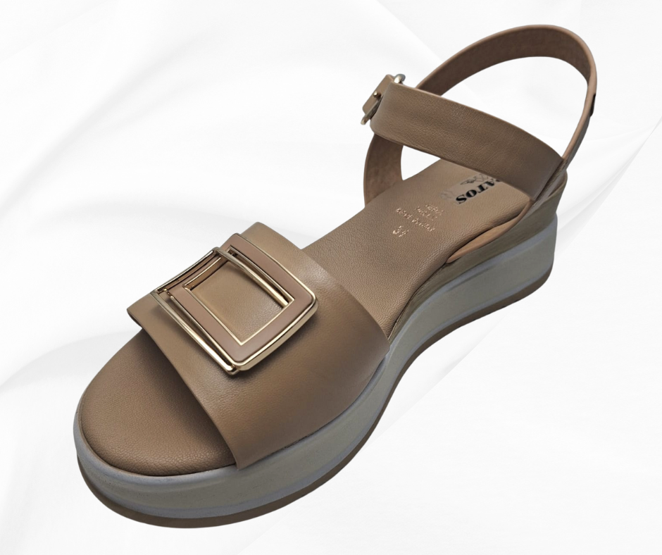 REPO 40291 CAMEL sandalo comodo donna con cinturino con fibbia