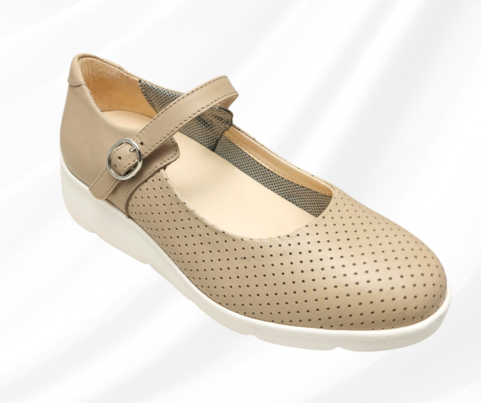 CARIM 4115 TORTORA scarpa molto comoda donna con cinturino predisposta per plantari