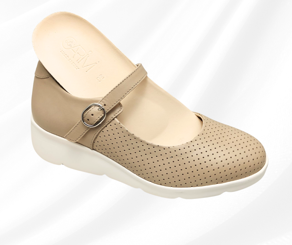 CARIM 4115 TORTORA scarpa molto comoda donna con cinturino predisposta per plantari