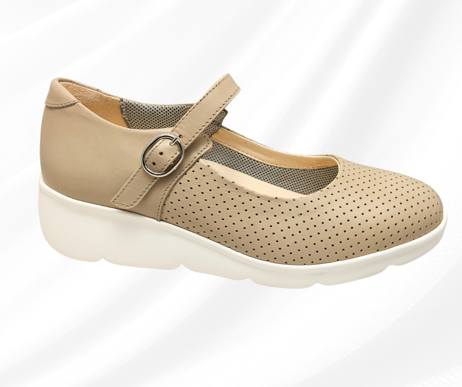 CARIM 4115 TORTORA scarpa molto comoda donna con cinturino predisposta per plantari