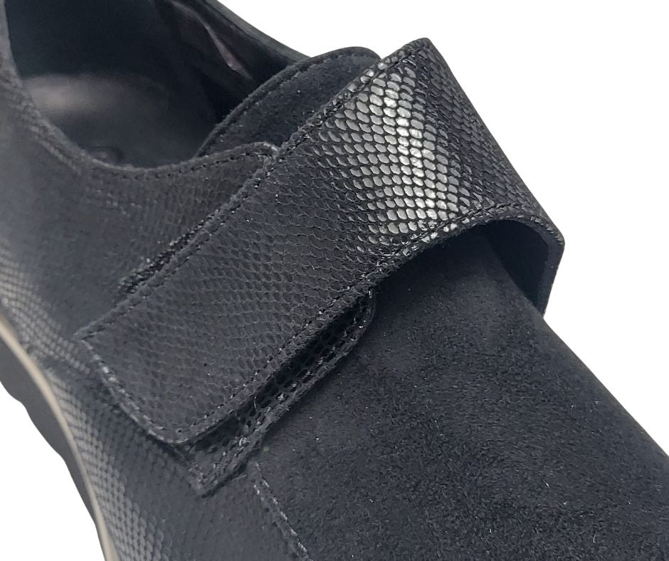 CARIM 4157 NERO scarpa molto comoda donna con stretch predisposta per plantari