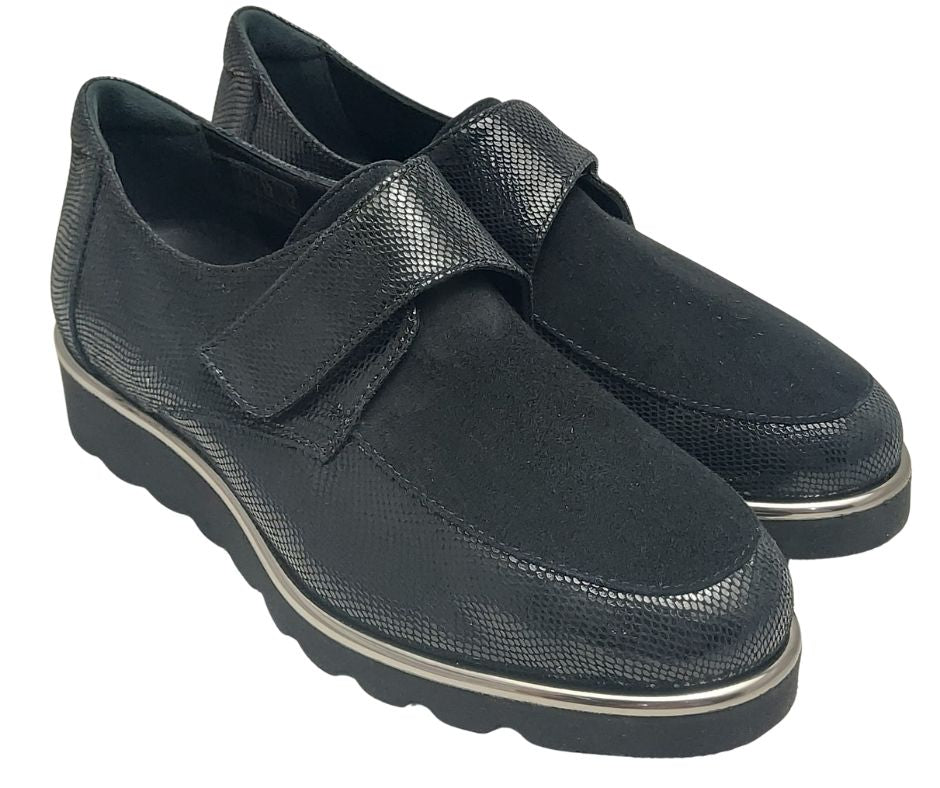 CARIM 4157 NERO scarpa molto comoda donna con stretch predisposta per plantari