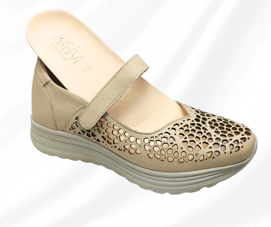 CARIM 5062 GREIGE scarpa molto comoda donna con cinturino predisposta per plantari